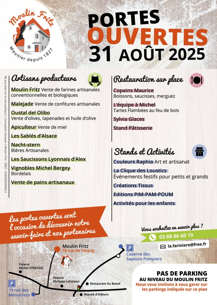 Flyer Portes Ouvertes Moulin Fritz - 2025